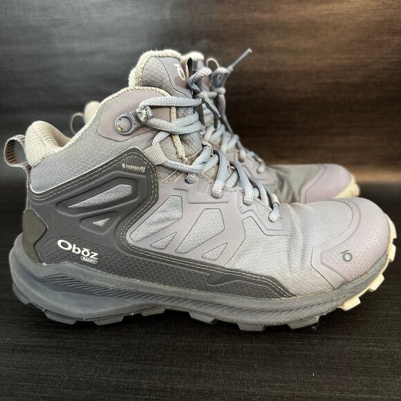 Oboz Katabatic Mid Women’s size 6 Hiking Trail Running Grey Boots waterproof - Picture 5 of 10
